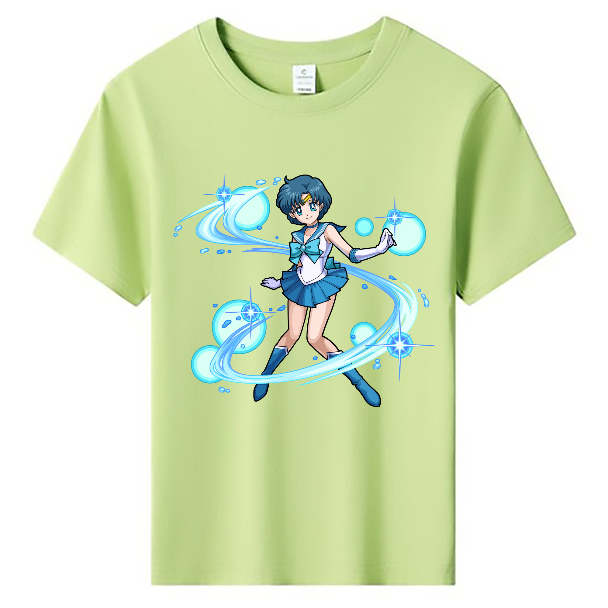 （画像用） 美少女戦士セーラームーン 水野 亜美 みずの あみ Sailor Moon Mizuno Ami 綿100％キッズTシャツ（フロントプリント）